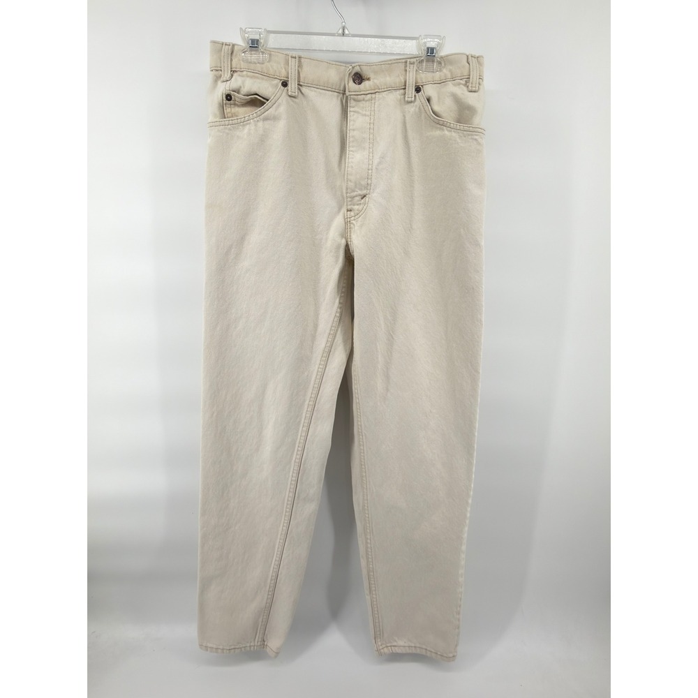 Levis 550 Jeans Mens 34x32 Beige Orange Tab Relaxed Tapered Made in USA
